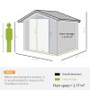 Metal Garden Shed 7 x 4 Dark Gray Spacious Outdoor Storage Organizer with Ventilation for Backyard