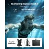 Mini Scuba Tank, 1.9L Portable Diving Tank for Underwater Breathing, Reusable Lung Diving Cylinder up to 35 Minutes Dive Time