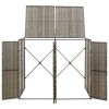 Double Wheelie Bin Shed Gray 55.1"x31.5"x46.1" Poly Rattan