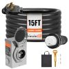 50 Amp Generator Cord and Power Inlet Box Kit, 15FT, NEMA 14-50P/SS2-50R STW 6/3+8/1 AWG Generator Power Cord with Twist Lock Connector