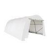12' x 20' Car Shelter w/Rounded Roof & Heavy-Duty 11 OZ PE Fabric Cover, Galvanized Steel Frame, Fabric front roll-up door, TMG-ST1220R