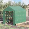 8x6x7 Walk-in Greenhouse, with Roll-up Zipper Door and Windows, 18 Shelves, PE Cover, UV protective for Garden, Green