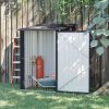 3.3' x 3.4' Metal Lean-to Garden Shed, Outdoor Weather Resistant Storage Shed with Lockable Door for Patio Garden Backyard Lawn, Dark Gray