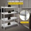 Stainless Steel Shelving 46.8x18.5 Inch 4 Tier Adjustable Shelf Storage Unit Stainless Steel Heavy Duty Shelving for Kitchen Commercial Office Garage