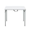 34" Square Resin Fold-in-Half Table, White