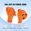 25 ft RV Extension Cord, 30 Amp, Heavy Duty STW RV Power Cord, NEMA TT-30R Female NEMA TT-30P Male Plug, with LED Indicator Handle 15A Adapter