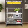 Stainless Steel Shelving 46.8x18.5 Inch 4 Tier Adjustable Shelf Storage Unit Stainless Steel Heavy Duty Shelving for Kitchen Commercial Office Garage