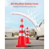Safety Cones, 6 x 36" Traffic Cones, PVC Orange Construction Cones, Reflective Collars Traffic Cones with Weighted Base Used for Traffic Control