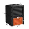 Garden Compost Bin 80 Gallon Outdoor Large Capacity Composter Fast Create Fertile Soil Aerating Box, Orange