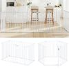 6-Panel Expandable Safety Gate (34.5"-154"), 270Â° Rotatable Baby/Pet Barrier for Fireplace Stairway Doorway-White