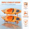 Freestanding Kayak Storage Rack, Kayak Stand for 2 Kayak Canoe Paddleboard, Heavy-duty Steel Kayak Hanger Holder with Padded Arms and Adjustable Width