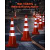 Safety Cones, 6 x 36" Traffic Cones, PVC Orange Construction Cones, Reflective Collars Traffic Cones with Weighted Base Used for Traffic Control
