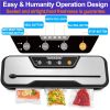 Food Vacuum Sealer Machine with 2 Rolls Food Vacuum Sealer Bags, Food Storage Saver Dry & Moist Food Modes, Led Indicator Lights, Easy to Clean