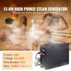 Steam Shower Generator, 15 kW, Segmented Heating & Temperature Customization & 24h Timer Steam Bath Kit