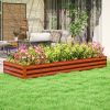 95" x 36" x 12" Galvanized Raised Garden Bed, Easy DIY and Cleaning for Growing Flowers, Herbs, Succulents, Natural Wood
