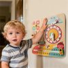 Montessori Wooden Time Learning Clock for Kids 3+, All-in-One Calendar Season Weather Educational Toy