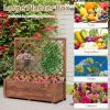 Wooden Elevated Raised Garden Bed with Lattice Trelliswith Drainage Holes