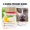 Fruit Wine Press, 2.98 Gal/11.3L, Solid Wood Basket with 6 Blocks, Manual Juice Maker