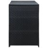 Double Wheelie Bin Shed Poly Rattan Black 58.3"x31.5"x43.7"