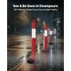 9 Pack Traffic Delineator Posts, 48 inches Traffic Safety Cones with Fillable Base and Reflective Strips