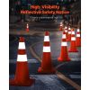Safety Cones, 28 in/73 cm Height, 12 PCS PVC Orange Traffic Cone with 2 Reflective Collars and Weighted Base, Used for Traffic Control