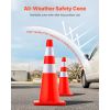 Safety Cones, 28 in/73 cm Height, 12 PCS PVC Orange Traffic Cone with 2 Reflective Collars and Weighted Base, Used for Traffic Control