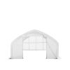 20' x 30' Straight Wall Peak Ceiling Storage Shelter with Heavy Duty 11 oz PE Cover & Drive Through Door, TMG-ST2031E
