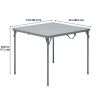 34" Square Resin Fold-in-Half Table, Gray