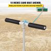 Sand Anchor, 18" Length Auger to The Beach and Sandbar, 316 Stainless Steel Screw Anchor with Removable Handle, Bungee Line & Carry Bag