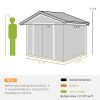 7'x4'x6' Metal Garden Shed Outdoor Organizer with 4 Vents Dual Sliding Doors Sturdy White Storage Solution Outdoor Enhancements