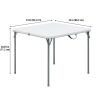34" Square Resin Fold-in-Half Table, White
