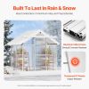 Polycarbonate Greenhouse, 6 x 4 Ft, Outdoor Greenhouse with Adjustable Vent Windows, Pavilion Styled Greenhouse with Sliding Door
