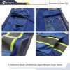9 Pockets High Visibility Zipper Front MESH Blue Safety Vest | Blue with Dual Tone High Reflective Strips | ANSI/ISEA Standards (100-Blue, L)