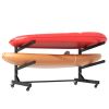 Freestanding Kayak Storage Rack â€“ Holds 2 Kayaks, Heavy-Duty Adjustable Stand with Lockable Wheels for Kayak, Canoe, SUP & Surfboard
