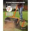 Compost Spreader, 24 in Wide Peat Moss Spreader with T Shaped Handle, 3 Heights Adjustable, Powder-Coated Steel Garden Peat Moss Roller