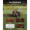 Compost Spreader, 24 in Wide Peat Moss Spreader with T Shaped Handle, 3 Heights Adjustable, Powder-Coated Steel Garden Peat Moss Roller