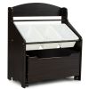 Dark Brown Multifunctional Kids Storage Cabinet with Large Capacity Toy Box and Display Shelf, Safe Rounded Corner Children Organizer for Toys Books
