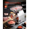 Commercial Electric Meat Grinder, 7 lbs/min Capacity, #12 Industrial Meat Mincer with 2 Stainless Steel Blades, 2 Grinding Plates