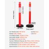 6 Pack Traffic Delineator Posts, 48 inches Traffic Safety Cones with Weighted Base and Reflective Strips