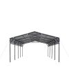 20' x 20' Metal Shed Carport, 10' Open Sidewalls, 400 Sq-Ft, 27 GA Corrugated Panels, TMG-MSC2020
