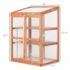 Wooden Cold Frame Greenhouse Mini Outdoor Indoor Planter Box 30"L x 24"W x 43"H for Seedlings Plants Flowers