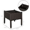 Elevated Garden Bed, Brown Plastic 15x15, Self-Watering with Drainage DIY Kit