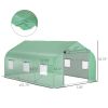 Outdoor High Tunnel Greenhouse, 11.5'x10'x6.5', Portable, with Windows, Deep Green