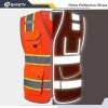 9 Pockets Hi-Vis Reflective Safety Vest | Mesh Fabric | Fluorescent Orange Color with Neon Yellow Extended Trims | ANSI/ISEA Compliance (100-Orange