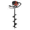 Post Hole Digger, 43cc 1250W Auger Post Hole digger, Gas Powered Earth Digger with 8" Earth Auger Drill Bit, 30 inch Long Alloy Steel Auger