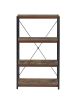 Weathered Oak and Black 3-shelf Bookcase