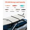 Soft Roof Rack Pads, 31.5" Universal Car Roof Rack Pad, 176LBS Load Capacity Luggage Kayak Carrier with 4 Tie-Down Straps