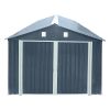 Pro Series 10' x 20' Metal Garage Shed with Double Front Doors and Side Entry Door, 8' Peak Height TMG-MS1020B