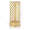 Wooden Raised Garden Bed, Planter with Trellis for Vine Climbing and Vegetables, Herbs and Flowers Growing, Natural