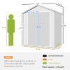 6x4.5 Outdoor Storage Shed, Lockable Tool Shed with Double Doors, Vent and Window for Garden, Cottage Style, Family Use, Gray